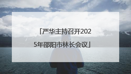 严华主持召开2025年邵阳市林长会议